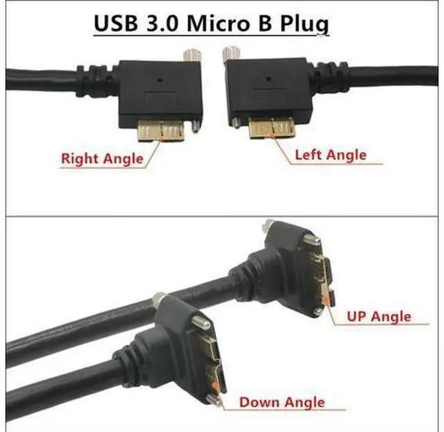 Alt view image 2 of 6 - USB 3.0 A Male to Right Angle USB 3.0 Micro-B Male Adapter Cable for Toshiba External Hard Drive Disk Power Charge Data Cable(Right Angle) (1.8m)
