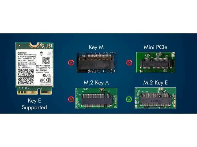 Alt view image 5 of 7 - HighZer0 Electronics BE200 WiFi 7 Card | M.2 PCIe WiFi Card | Tri-Band 2.4/5/6 GHz | Up to 5.8 Gbps | Gaming WiFi Card for PC | Supports Bluetooth 5.4 & Intel PCs with Windows 10/11 | BE200NGW