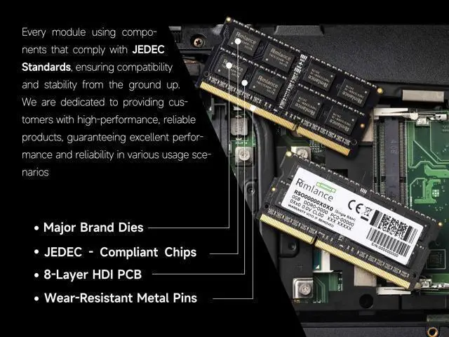 Alt view image 3 of 7 - Rimlance 8GB (2X4GB) 1.35V DDR3 1866MHZ PC3-14900 SODIMM 2RX8