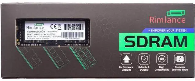 Main image of Rimlance 8GB (1X8GB) 1.2V DDR4 2133MHZ PC4-17000 SODIMM 2RX8