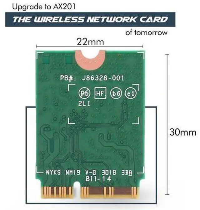 Alt view image 2 of 7 - HighZer0 Electronics AX201 WiFi 6 Card | Dual Band Wi-Fi | 2.4 Gbps | CNVio2 M.2 Wifi Card for PC | Supports Bluetooth 5.2 | Requires Intel 10th+ Gen CPU with Windows 10+ or Linux | AX201NGW