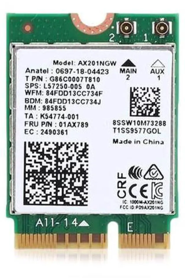 Main image of HighZer0 Electronics AX201 WiFi 6 Card | Dual Band Wi-Fi | 2.4 Gbps | CNVio2 M.2 Wifi Card for PC | Supports Bluetooth 5.2 | Requires Intel 10th+ Gen CPU with Windows 10+ or Linux | AX201NGW