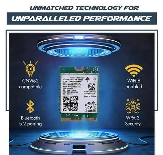 Alt view image 6 of 7 - HighZer0 Electronics AX201 WiFi 6 Card | Dual Band Wi-Fi | 2.4 Gbps | CNVio2 M.2 Wifi Card for PC | Supports Bluetooth 5.2 | Requires Intel 10th+ Gen CPU with Windows 10+ or Linux | AX201NGW