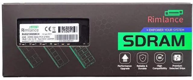 Alt view image 7 of 7 - Rimlance 4GB (1X4GB) 1.2V DDR4 2666MHZ PC4-21300 UDIMM 1RX8