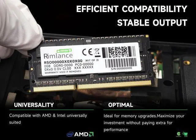 Alt view image 4 of 6 - Rimlance 16GB (2X8GB) 1.5V DDR3 1600MHz PC3-12800 SODIMM 2RX8