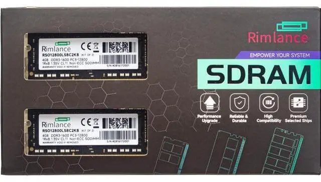 Main image of Rimlance 8GB (2X4GB) 1.35V DDR3 1600MHZ PC3-12800 SODIMM 1RX8