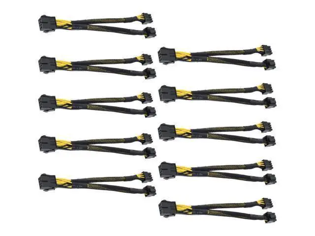 Alt view image 5 of 5 - 10PCS 8Pin Mining Cable, GPU Power Cable for Bitcoin Mining, VGA 8 Pin Female to 8Pin (6+2) Male, Pcie Splitter Cable for Graphics Card, 8pin Extension Connector Cable ( 9 Inches)