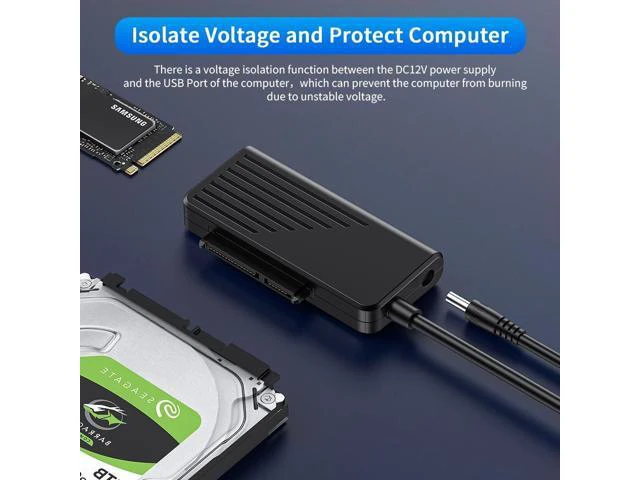 Alt view image 4 of 5 - SATA Ke Adaptor USB Mendukung M.2 NGFF SSD USB 3.0 Ke Adaptor SATA untuk Hard Drive SATA SSD 2.5/3.5 Inci untuk Laptop(SATA - EU Plug)