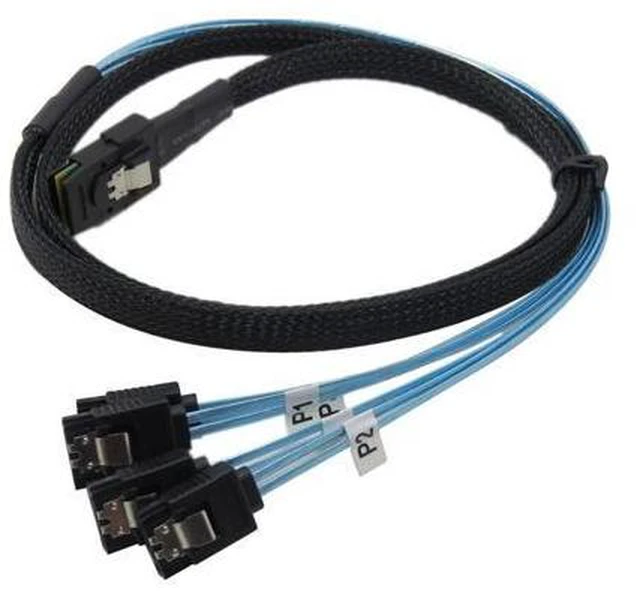 Alt view image 2 of 5 - MiniSAS to SATA Adapter Converter,Mini SAS SFF 8087 Controller 6gb to 4xSATA Forward Breakout Cable,SFF-8087 Connector to 4 SATA (0.5m)
