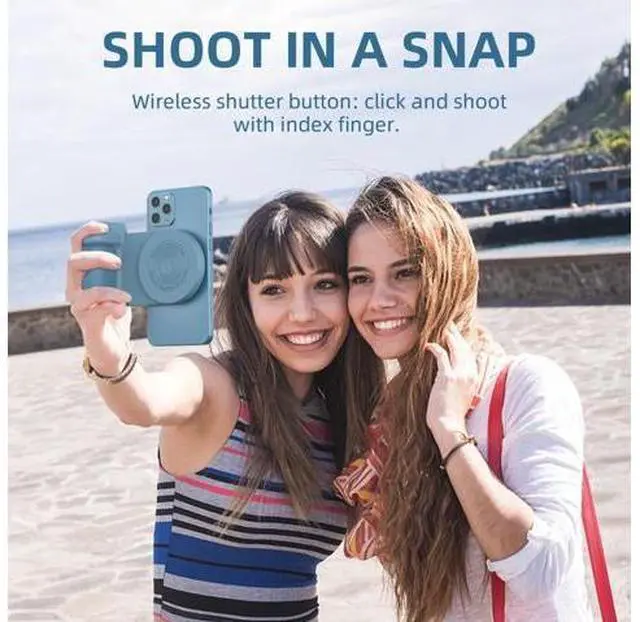 Alt view image 2 of 7 - Mobile Stand Camera Holder Grip Type-C Magnetic Selfie Photo Bracket Cellphone Bluetooth Anti-shake Selfie Wireless Charging(option 2-Black)