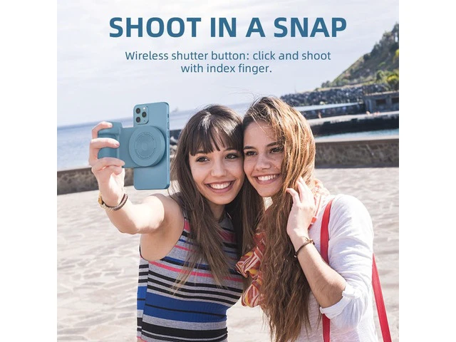 Alt view image 2 of 6 - Mobile Stand Camera Holder Grip Type-C Magnetic Selfie Photo Bracket Cellphone Bluetooth Anti-shake Selfie Wireless Charging(option 1-Pink)
