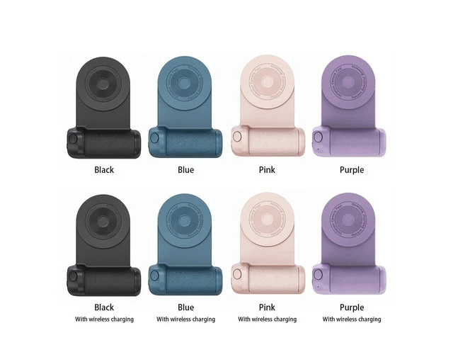 Alt view image 6 of 6 - Mobile Stand Camera Holder Grip Type-C Magnetic Selfie Photo Bracket Cellphone Bluetooth Anti-shake Selfie Wireless Charging(option 1-Pink)