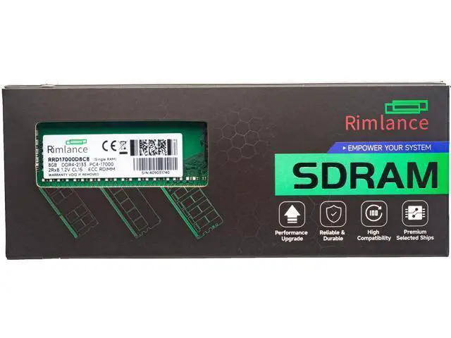 Alt view image 3 of 4 - Rimlance 8GB (1X8GB) 1.2V DDR4 2133MHZ PC4-17000 RDIMM Server Memory