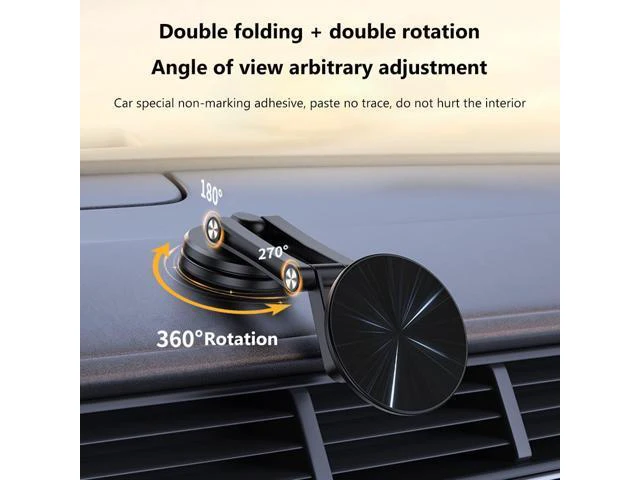 Alt view image 3 of 6 - Magnetic Car Phone Bracket Cell Phone Holder Folding Mobile Phone Mount Stand Central Control Screen
