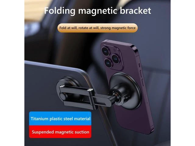 Alt view image 4 of 6 - Magnetic Car Phone Bracket Cell Phone Holder Folding Mobile Phone Mount Stand Central Control Screen