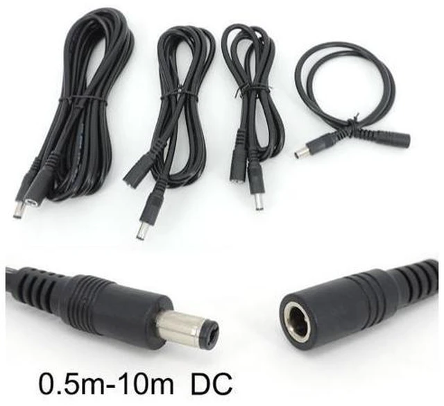 Main image of DC Female to Male Plug Extension connector Cable 0.5/1.5m/2M/3/5m/10m 2.1mmx5.5mm for 12V Power Adapter Cord CCTV Camera Strip L(0.5M)