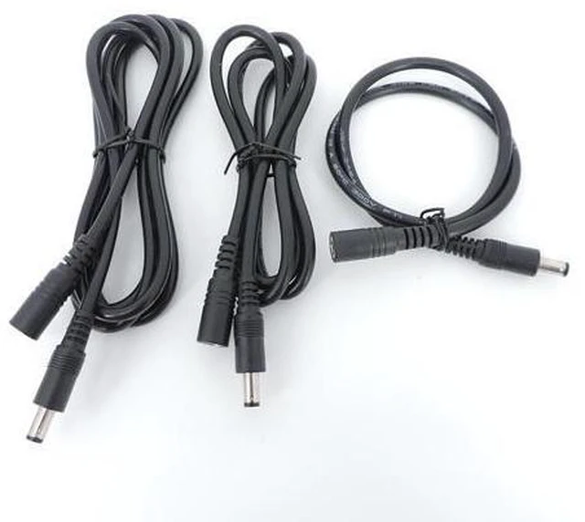 Alt view image 5 of 6 - DC Female to Male Plug Extension connector Cable 0.5/1.5m/2M/3/5m/10m 2.1mmx5.5mm for 12V Power Adapter Cord CCTV Camera Strip L(0.5M)