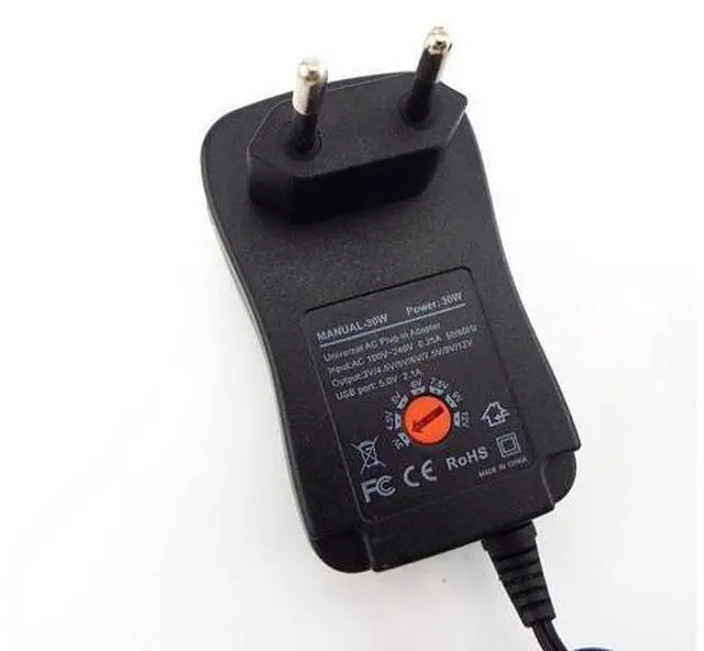 Alt view image 5 of 6 - 3V 4.5V 5/6/7.5V 9V 12V 2A 2.5A AC/DC Adapter Adjustable Power Supply Universal usb power Charger for pc notebook cctv camera L Plug type: UK Plug