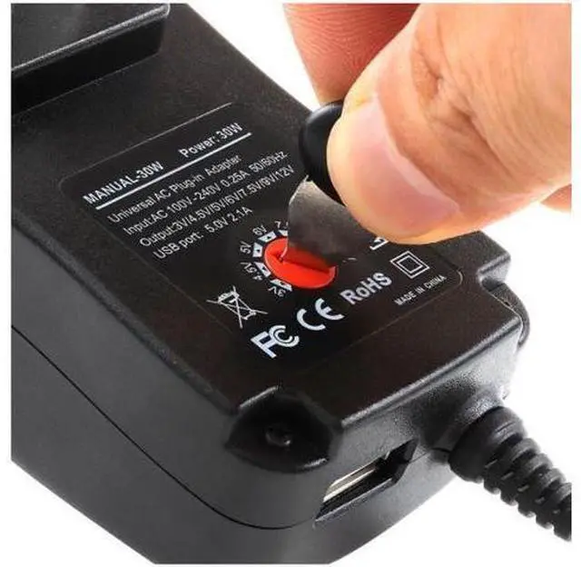 Alt view image 6 of 6 - 3V 4.5V 5/6/7.5V 9V 12V 2A 2.5A AC/DC Adapter Adjustable Power Supply Universal usb power Charger for pc notebook cctv camera L Plug type: UK Plug
