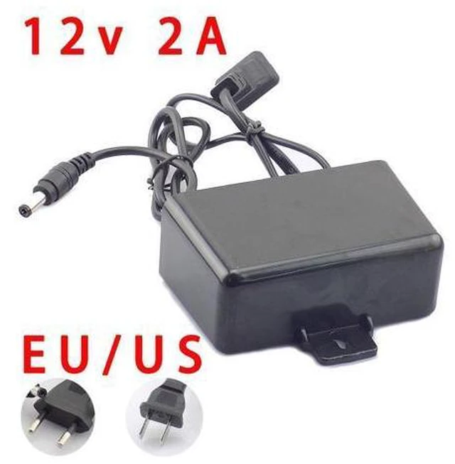 Main image of Waterproof outdoor AC/DC Power Supply 12V 2A 2000ma 100-240V EU Plug Power Adapter Charger for CCTV Camera LED Strip Light L19 Plug type: EU plug