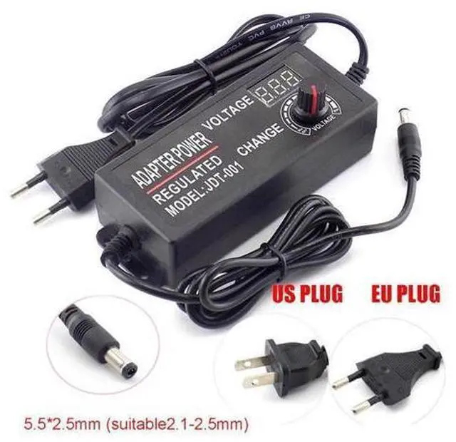 Main image of AC 100-220V to DC 3-12V 5A Adjustable Power Adapter CCTV Camera Power Supply for Led Strip Light Display Screen Charger L1 (US plug)
