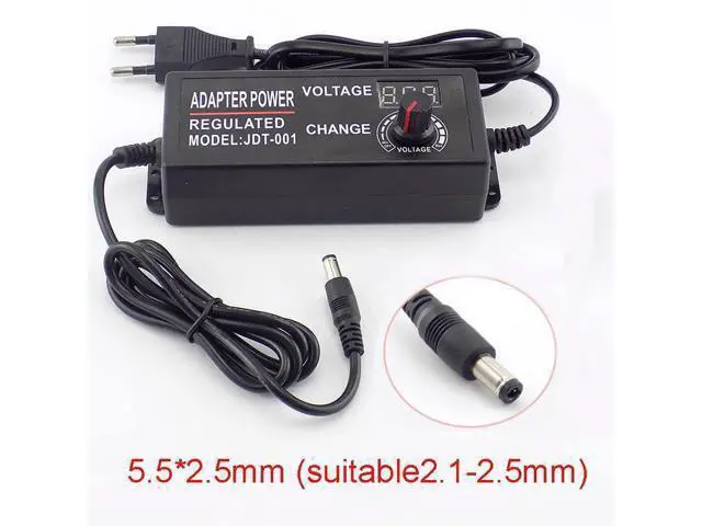 Alt view image 2 of 5 - AC 100-220V to DC 3-12V 5A Adjustable Power Adapter CCTV Camera Power Supply for Led Strip Light Display Screen Charger L1 (US plug)