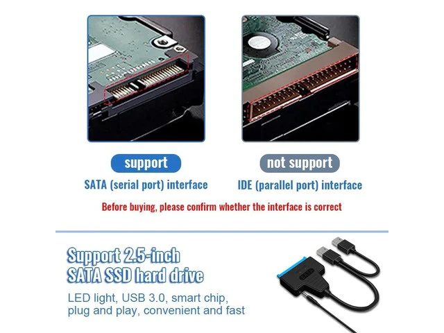 Alt view image 3 of 6 - Usb 2.0 Sata Adapter Cable Hard Disk Adapter Sata Hard Disk Seconds Change Into Mobile Hard Disk 2.5-inch Usb 3.0 To Sata For Pc(USB3.0-Amouth)