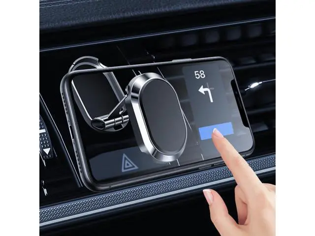 Alt view image 4 of 5 - Magnetic Car Phone Bracket Foldable Universal Mobile Phone Mount Stand Zinc Alloy Anti Slip 360 Rotatable for Kitchen Nightstand(Black)