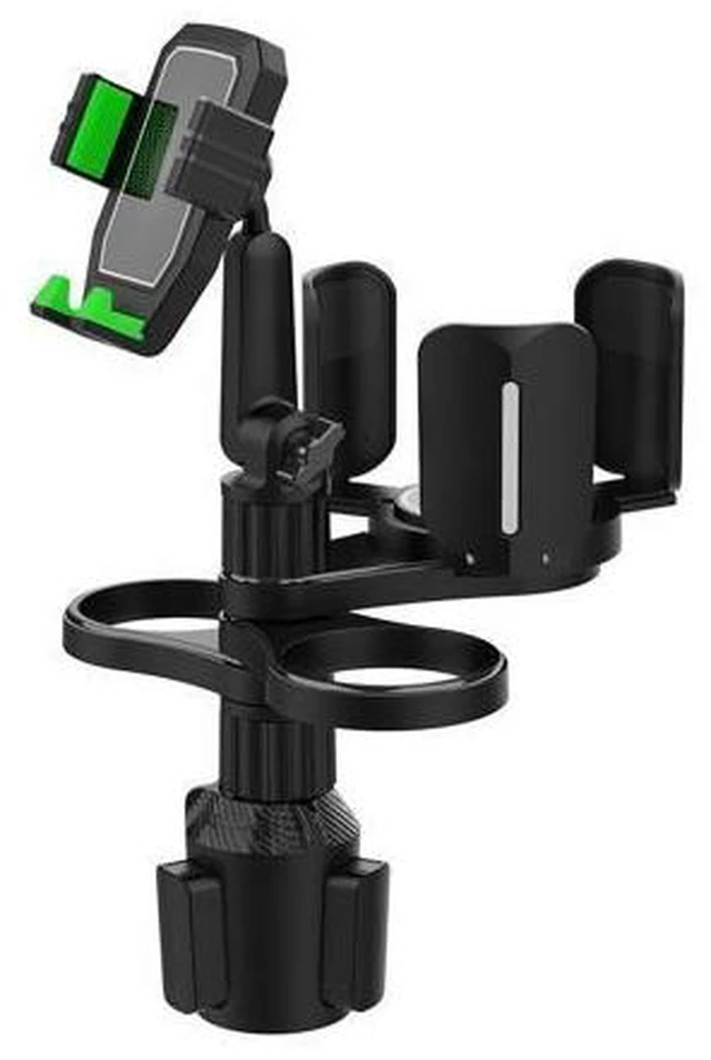 Main image of 4 in 1 Car Cup Holder Expander with Cell Phone Holder Multifunction Car Drink Cup Bottle Holder 360 Rotating Car Cup Organizer(Green)
