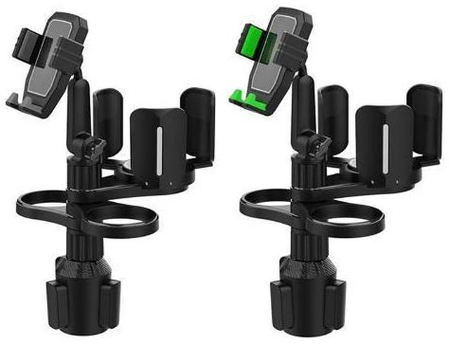 Alt view image 5 of 5 - 4 in 1 Car Cup Holder Expander with Cell Phone Holder Multifunction Car Drink Cup Bottle Holder 360 Rotating Car Cup Organizer(Green)