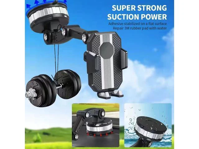 Alt view image 4 of 6 - Strong Suction Cup Car Phone Holder Center Console Smartphone Sucker Mount Universal Bracket Windscreen Adjustable Support