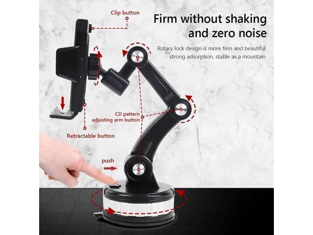 Alt view image 5 of 6 - Strong Suction Cup Car Phone Holder Center Console Smartphone Sucker Mount Universal Bracket Windscreen Adjustable Support