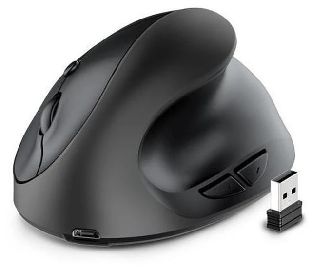 Main image of 2.4G Wireless Mouse Rechargeable Ergonomic Mouse Computer Office Vertical Grip Mouse for Computer Laptop Black
