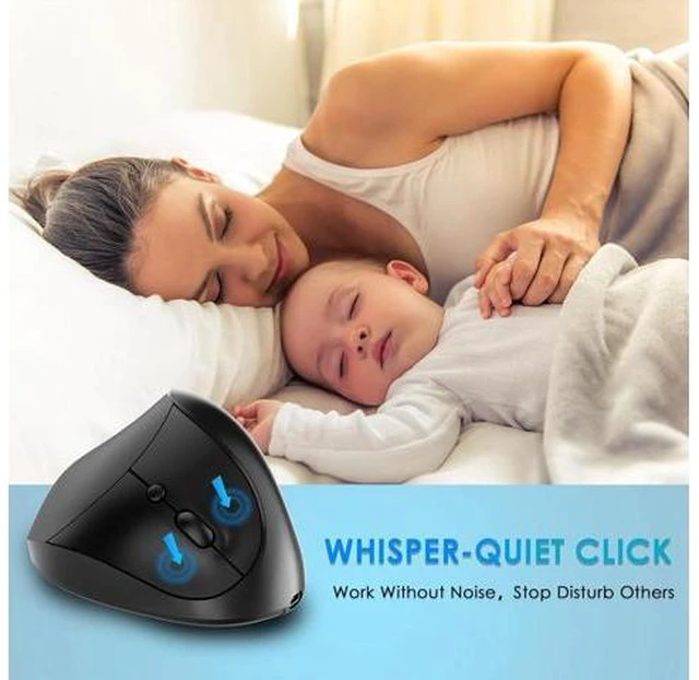 Alt view image 3 of 6 - 2.4G Wireless Mouse Rechargeable Ergonomic Mouse Computer Office Vertical Grip Mouse for Computer Laptop Black