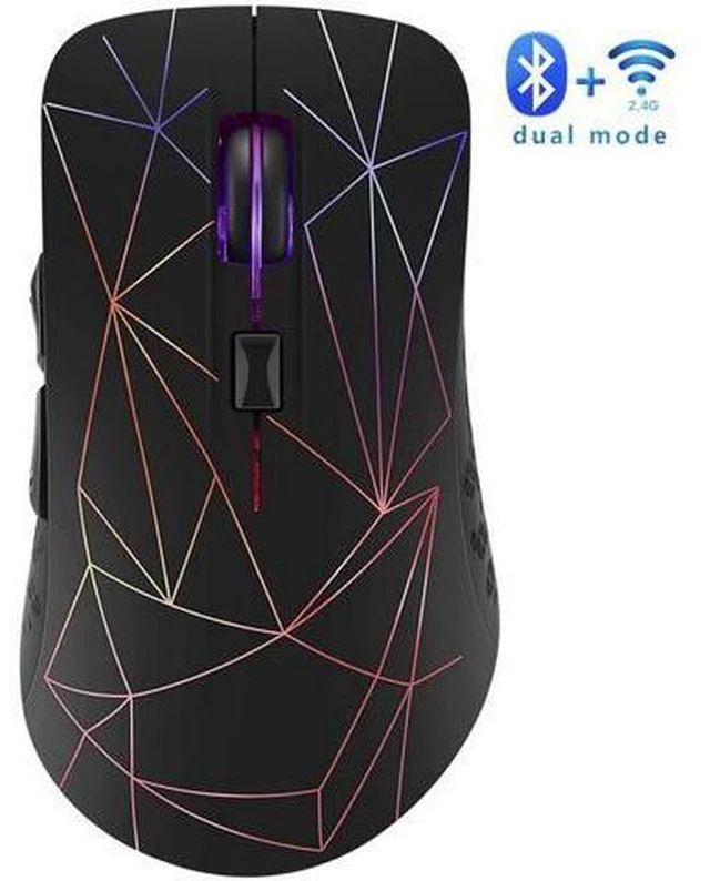 Alt view image 2 of 6 - Bluetooth Wireless Mouse 1600 DPI Dual Mode 2 in 1 Cordless Bluetooth 5.0 + 2.4Ghz Mouse Rechargeable Gaming Mouse