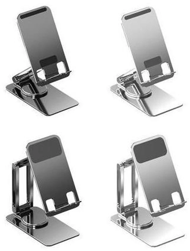 Alt view image 5 of 6 - Foldable Mobile Phone Stand Universal Handsfree Smartphone Holder Desk Bracket Adjustable Aluminium Alloy for Home Office(No Telescopic Silver)