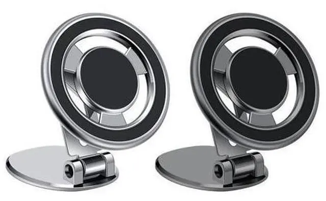 Alt view image 2 of 6 - Foldable Car Dashboard Windshield Adhesive Mount 360 Rotating Magnetic Cellphone Holder Stand for Phone(Dark Grey)
