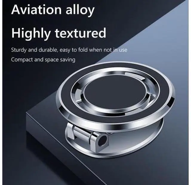 Alt view image 3 of 6 - Foldable Car Dashboard Windshield Adhesive Mount 360 Rotating Magnetic Cellphone Holder Stand for Phone(Dark Grey)
