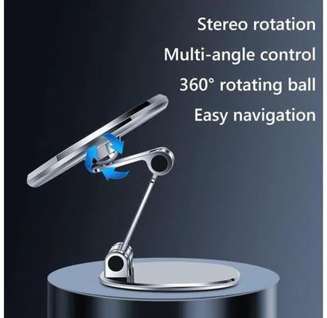 Alt view image 4 of 6 - Foldable Car Dashboard Windshield Adhesive Mount 360 Rotating Magnetic Cellphone Holder Stand for Phone(Dark Grey)