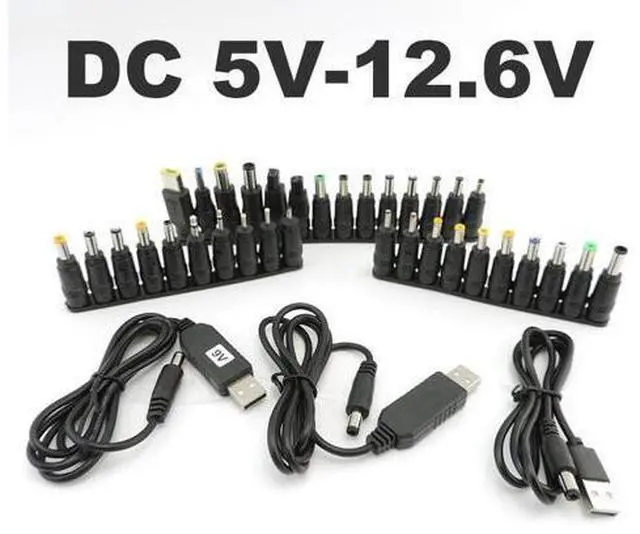 Main image of DC 5V to DC 9V 8.4v 12.6v 12V Step UP Module USB power boost Cable line Converter with 34pcs DC female charger Adapter Plug p1(DC with 5v to 12v)
