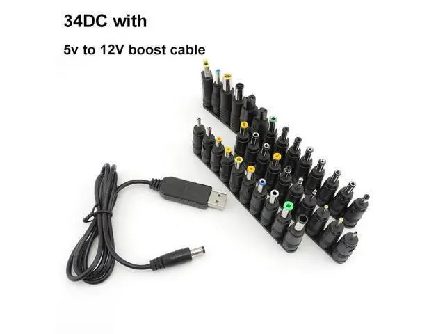 Alt view image 6 of 6 - DC 5V to DC 9V 8.4v 12.6v 12V Step UP Module USB power boost Cable line Converter with 34pcs DC female charger Adapter Plug p1(DC with 5v to 12v)