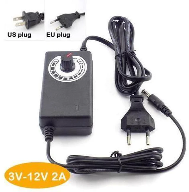 Main image of Adjustable AC to DC 3-12V Universal Adapter 100-220V Voltage Regulated Power Supply Adatpor for CCTV Camera LED light strip (US plug)