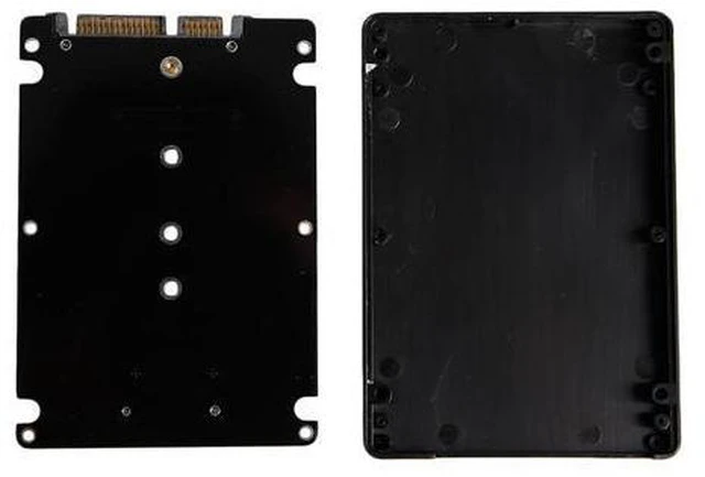 Alt view image 3 of 4 - B+M Key Socket 2 M.2 NGFF (SATA) SSD to 2.5 SATA Adapter Card with Case New