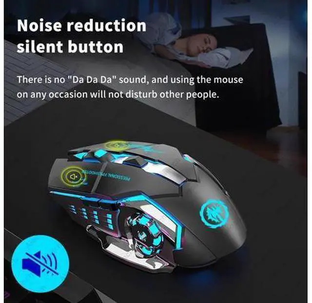 Main image of Rechargeable Wireless Mouse Gaming Computer Silent Bluetooth Mouse USB Mechanical E-Sports Backlight PC Gamer Mouse For Computer