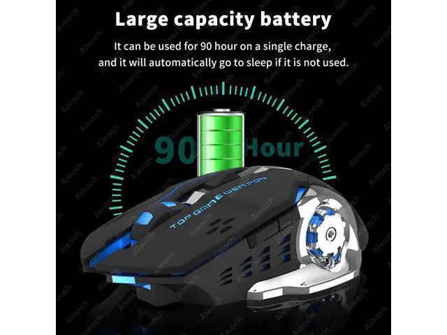 Alt view image 4 of 6 - Rechargeable Wireless Mouse Gaming Computer Silent Bluetooth Mouse USB Mechanical E-Sports Backlight PC Gamer Mouse For Computer
