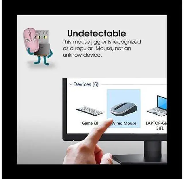 Alt view image 5 of 6 - USB Mouse Mover Full Metal Undetectable Mouse Jiggler with Memory Function Automatic Mouse Mover Jiggler Keeps PC Awake