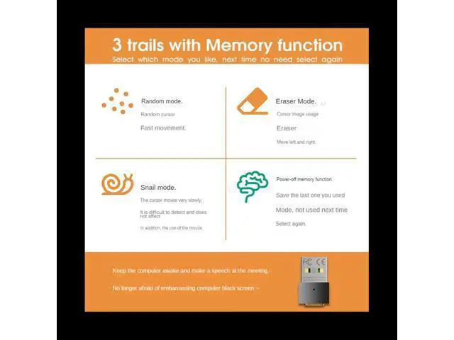 Alt view image 4 of 6 - USB Mouse Mover Full Metal Undetectable Mouse Jiggler with Memory Function Automatic Mouse Mover Jiggler Keeps PC Awake