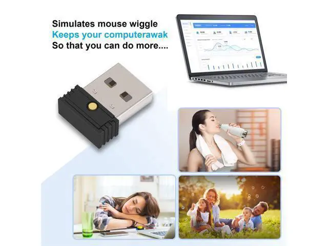 Alt view image 5 of 6 - 2Pcs USB Mouse Jiggler,Undetectable Automatic Computer Mouse Mover Jiggler, Keeps Computer Awake,Simulate Mouse Movement