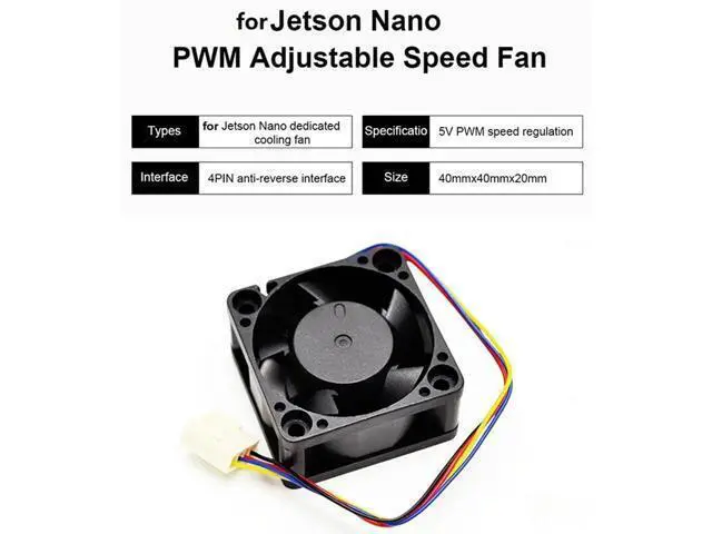 Alt view image 3 of 6 - 4cm Cooling Fan for Jetson-Nano 2GB/4GB (A02/B01/SUB) 5V 4PIN Anti Reverse Connection PWM Strong Speed Regulating Fan