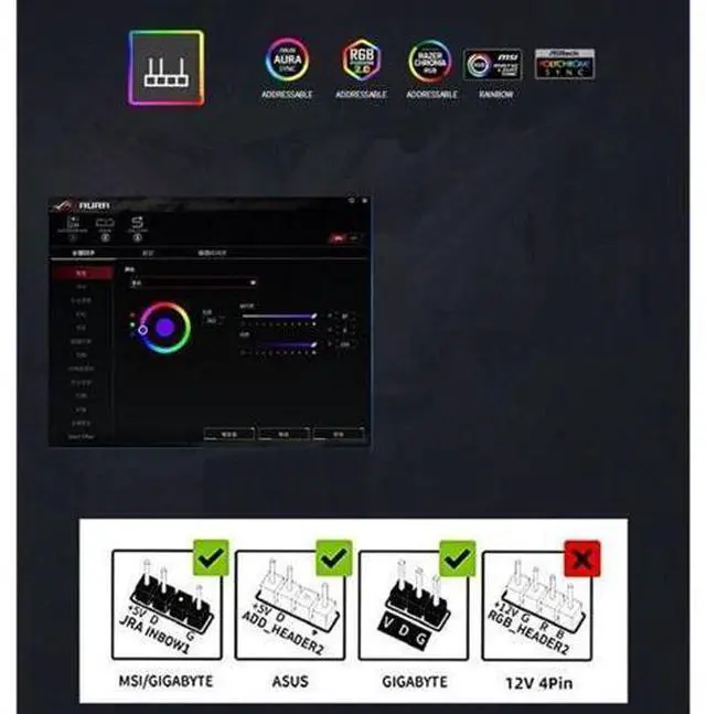Alt view image 3 of 6 - 120mm RGB ARGB Fan Cooler PWM 4PIN 5V 3PIN Ventilator Hydraulic Bearings PC Computer Cooling Case Radiator Fan(Forward)